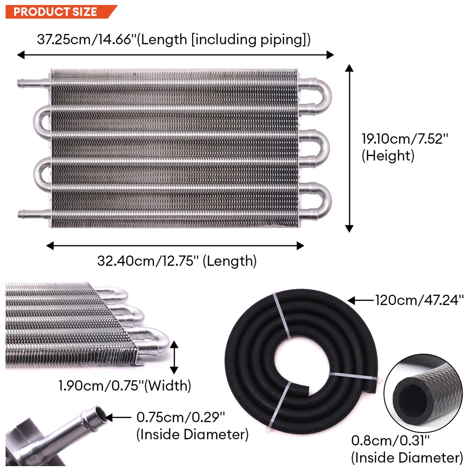 Kit de montaje de enfriador de aceite de transmisión externa universal máximo de 6 filas Foto 2 de 4