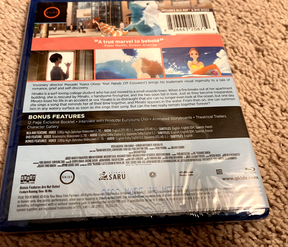 Ride Your Wave Blu-ray+DVD 2019 Anime SLIPCOVER ENGLISH DUB