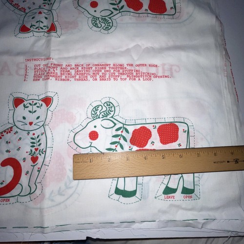 Springs Industries Homespun Barnyard Animals Holiday Ornaments Fabric Farm 7875 - Picture 4 of 8