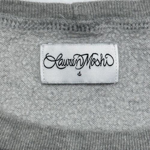 Lauren Moshi Babbs Peace Tongue Sweatshirt Womens Small Oversized Pullover Gray - Picture 5 of 12