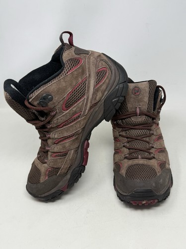 Botas de senderismo Merrell para mujer Moab 2 Mid impermeables rubor roca talla 10 - Imagen 2 de 7