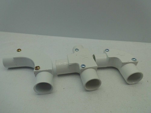 MARSHALL TUFFLEX 20MM INSPECTION BEND TEE ELBOW PVC PLASTIC CONDUIT BOX OF 20 - Picture 3 of 9
