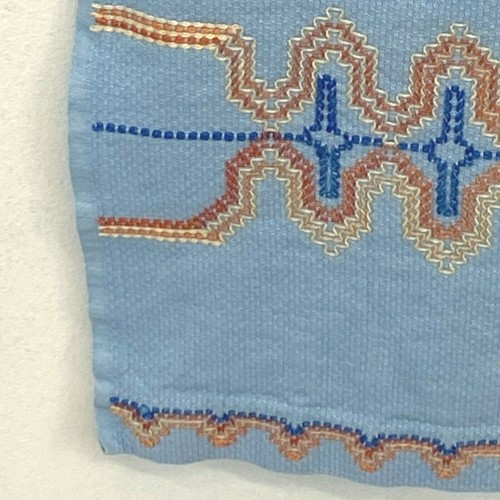 Toalla de cocina vintage extra larga 48 x 16 azul bordada K2 - Imagen 3 de 7