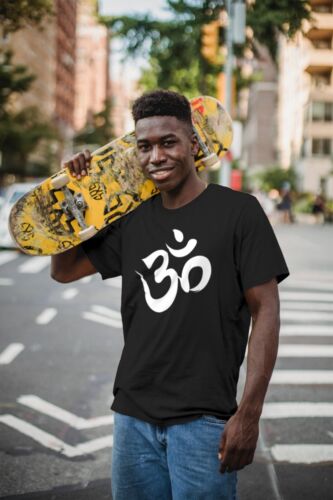 OM T-shirt AUM OHM INDÙ Devanagari simbolo induismo, buddismo S-5XL Krishna nuova - Foto 5 di 44