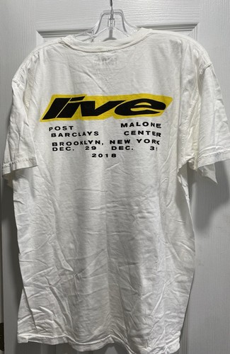 Post Malone Shirt Mens Large White Paranoid Concert Tee Dec 2018 RARE Nice HTF - Picture 3 of 11