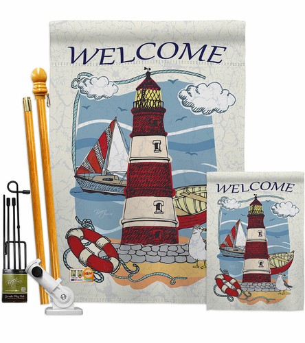 Lighthouse Shore Garden Flag Beach Coastal Decorative Gift Yard House Banner - Picture 5 of 17