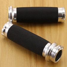 Chrome 1" CNC Hand Grip Handlebar For Harley Touring Sportster Dyna Softail VRSC