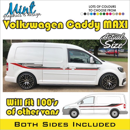 VW CADDY MAXI Side Stripes SPORT LINE Decals Stickers Van Graphics FREE P&P 034 - Picture 1 of 4