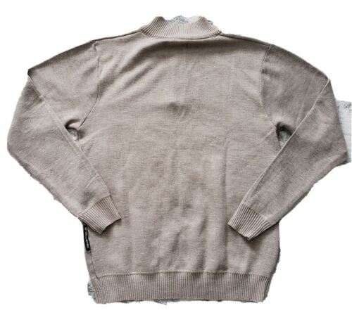 Neu mit Etikett AKADEMIKS Herren Gr. Large drei Knöpfe hoher Mock Ausschnitt Pullover Textur grau - Bild 2 von 6