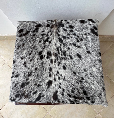 Cowhide Ottoman Stool - Picture 3 of 12