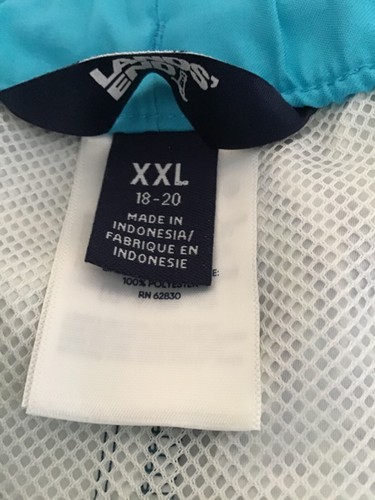 LANDS' END BOY PRINTED SWIM TRUNKS Mesh Lined Polyester Cargo Pockets Sz XXL NWT - Picture 4 of 5