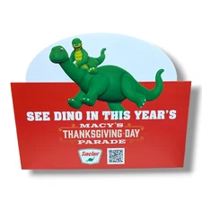 Sinclair Gas & Oil Macys Parade 2022 Plastic Advertising Sign Dino & Baby