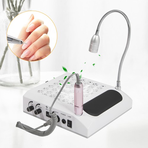 Fresa de manicura de aspiración de polvo para salón de uñas 4 en 1 0-30000 RPM con lámpara luz LED - Imagen 1 de 13