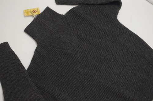MACKENZIE Men's Charcoal 100% Wool 1/4 Zip High Neck Pullover Hunter 2XL XXL - Picture 3 of 7
