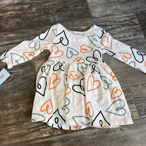 Baby Girl Cat&jack Halloween Long Sleeve Dress Size 12 Months Hearts - Picture 5 of 5
