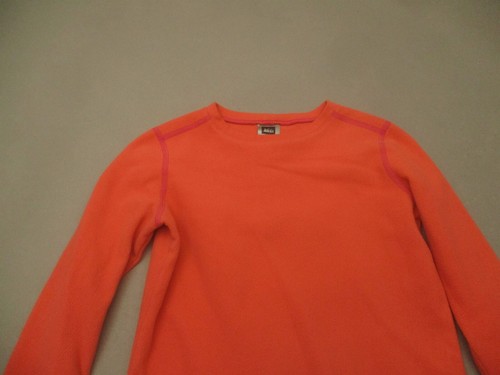 REI Size S (8) Kids Unisex Orange Round Neck Long Sleeve Fleece Outdoor Top 386 - Picture 2 of 6