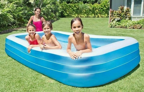 Large Intex Inflatable Rectangular Paddling Family Swimming Pool Outdoor Garden - Picture 6 of 6