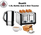 Dualit Architect 1.5L Rapid Boil Kettle And 4 Slot Peep Pop Toaster Matt Black