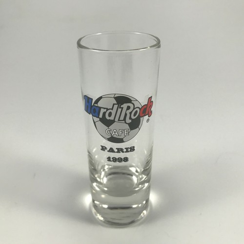 HARD ROCK CAFE PARIS 1998 SOCCER SHOOTER / TALL SHOT GLASS - Picture 1 of 4