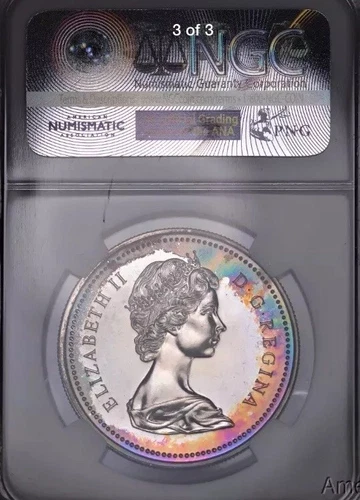Rainbow Toned 1973 Canada RCMP Centennial Silver Dollar NGC SP 66 LOOK 12931