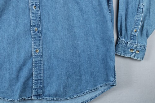Vintage Eddie Bauer Jeanshemd Herren XL Y2K Heavy Fabric Medium Wash Baggy Loose - Bild 9 von 15