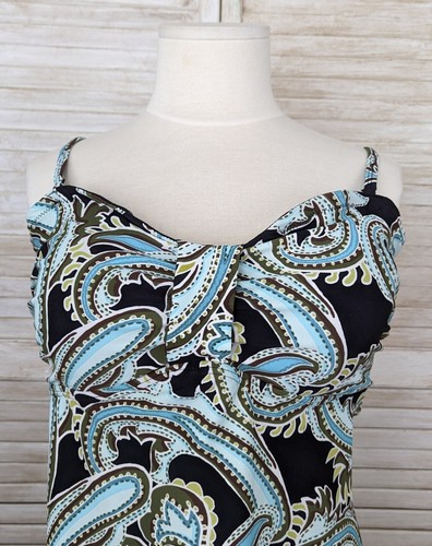 Croft & Barrow Women's Size 16 Tankini Swim Top Adj Straps Multicolor Paisley - Picture 9 of 14