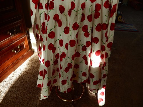 Ixia Rockabilly Sz 1X Sundress Cherry Print Pin-up Full Skirt Square Neck - Picture 10 of 15