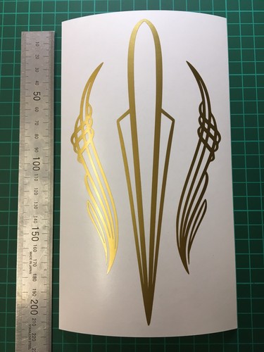 PINSTRIPE Design Stickers Decals Car Motorcycle Bike 210x110mm Gloss Gold - Picture 2 of 5