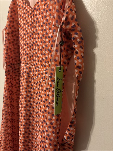 Sam Edelman ärmelloses A-Linie Sommerkleid gefüttert Damen Medium koralle gepunzt neu mit Etikett - Bild 4 von 5