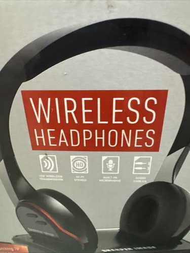 SHARPER IMAGE Wireless Headphones Built-In Microphone SHP925 Black New - Picture 2 of 9