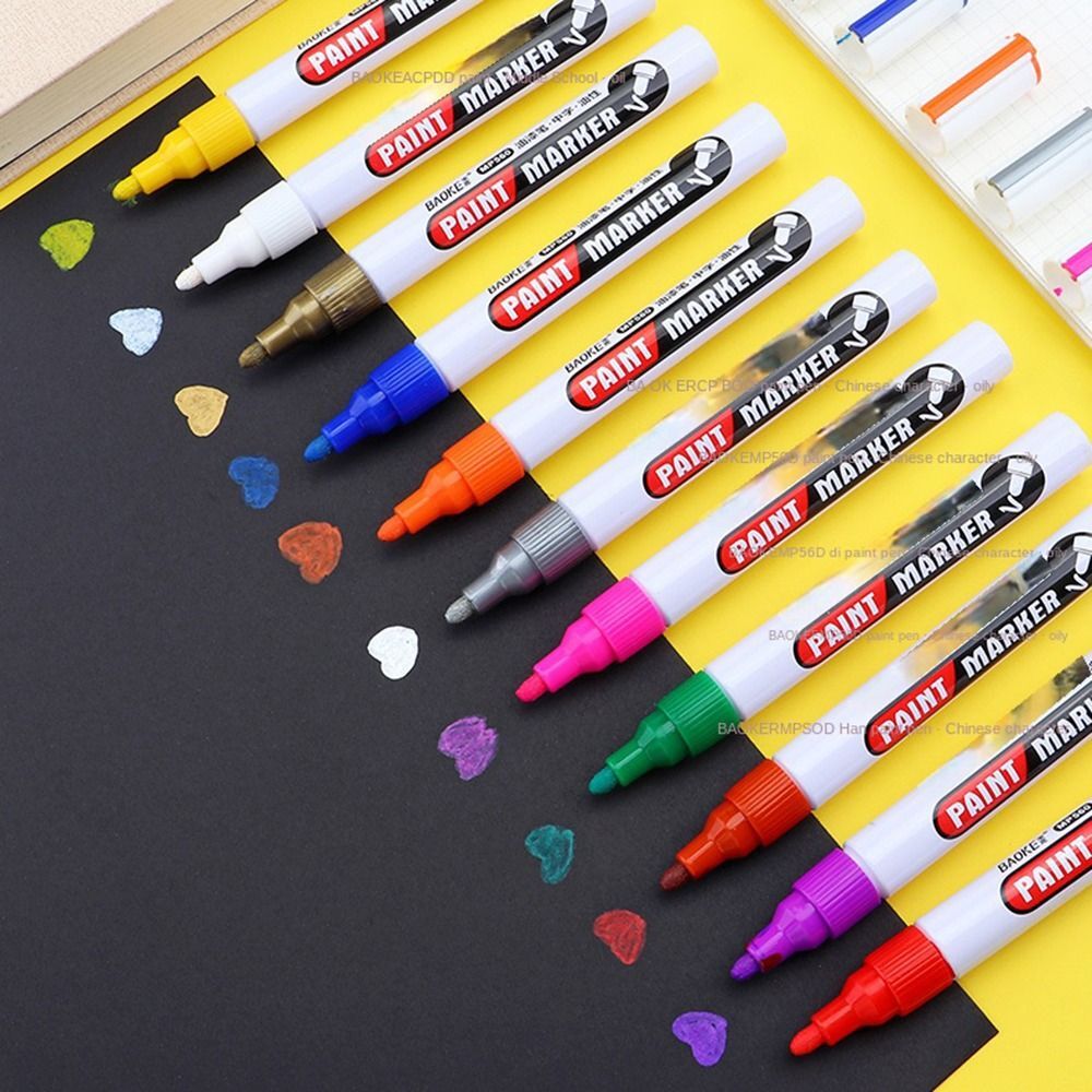 Quick Dry Oilbased Paint Marker Colorful Highlighter Pen Student