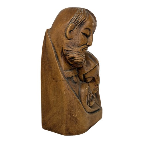 Vintage Ceramic Religious Statue Joseph Mary W/Baby Jesus 11.5” Antiqued Brown - Picture 7 of 13