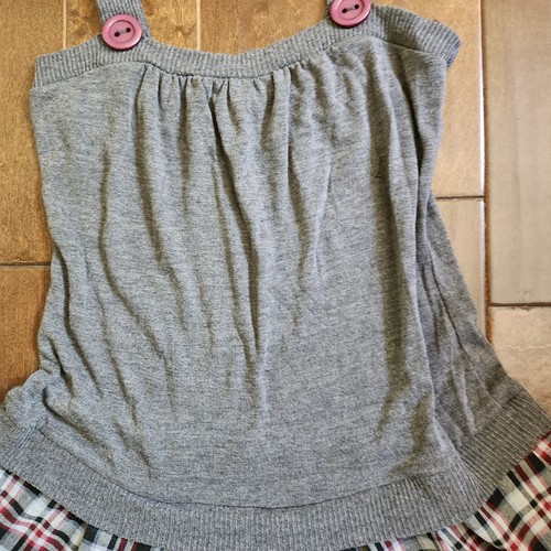 Side CCA Girl's Gray Plaid Dress - Size Large - Picture 5 of 16