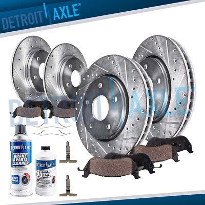 Front Rear DRILLED Rotors Brake Pads for Mercedes-Benz CLK320 CLK430 E300 E320