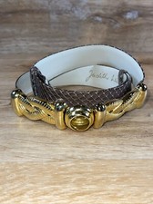 Vintage Judith Leiber Tigereye W Gold Knots Snakeskin Belt