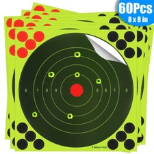 60 Pack 8" Shooting Targets Splatter Gun Rifle Paper Target Practice Exercise 