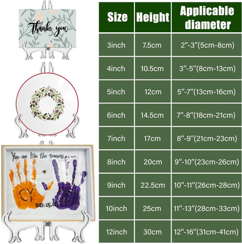 6 Pack 10 Inch Clear Plastic Easels or Stand/Plate Holders to Display Pictures o - Picture 2 of 5
