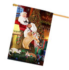 Santa Sleeping with Cornish Rex Cats House Flag Christmas Outdoor Decor Gift