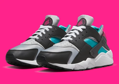 Nike Air Huarache Run South Beach Miami White Pink Teal DD1068-004 sz 8 Men's