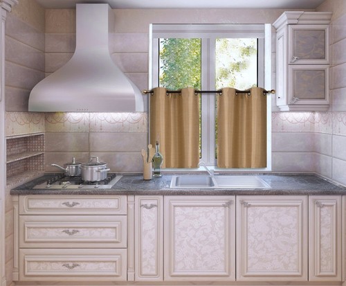 2 Piece Set Blackout Kitchen Curtain Window Lined Tier Pair Darkening Panels D24 - Picture 17 of 74