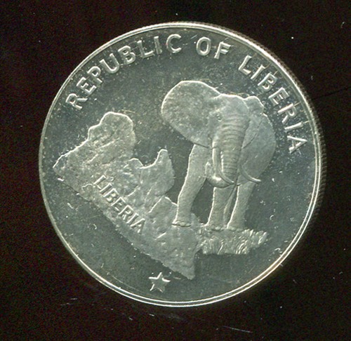 WELTMÜNZEN LIBERIA 1974 5 DOLLAR PROOF 0,900 SILBER (D882)