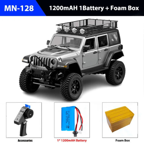 Coche RC Crawler 4x4 MN128 2.4G Escalada con Luz LED Control Remoto Coches Juguete - Imagen 9 de 26