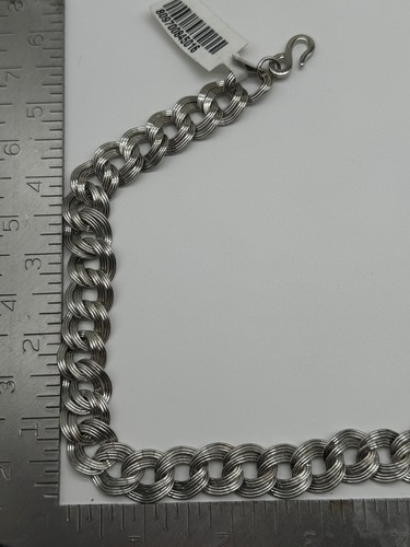 Kenneth Jay Lane KJL Silver Tone Curb Link Necklace - Picture 18 of 18