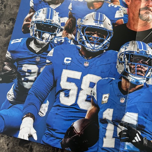 2025 Detroit Lions 1/18/25 Program Fold- Out Poster Back to Back NFC Champion - Picture 6 of 7
