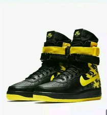 Nike Special Field Air Force 1 SF AF1 Yellow Logos Mens Sz 9 9.5 10 AR1955 001