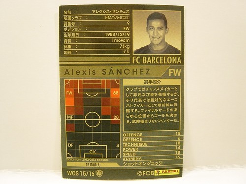 Panini WCCF 2012-13 WOS Alexis Sanchez 1988 Chile No.9 FC Barcelona Superstars - Picture 4 of 6