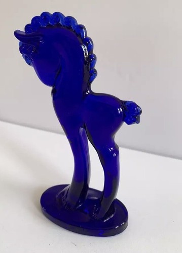 Retired Old Mosser Glass Pony Trojan Horse Cobalt Blue - Bild 5 von 6