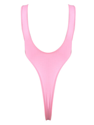Damen Body durchsichtig Stringbody Bikini Rückenfrei High-Cut Bodysuit Badeanzug - Bild 46 von 137