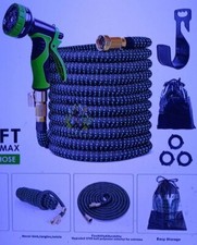 100FT Expandable HEAVY DUTY Flexible Garden Hose Magic Spray Gun Nozzle Set