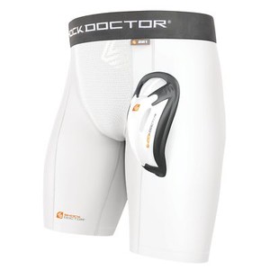 Shock Doctor 221 Core Compression Short Adult Mens Large White With Bioflex Cup